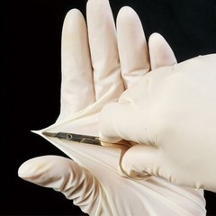100Pcs Disposable Latex Gloves, S M L, Natural Off-White