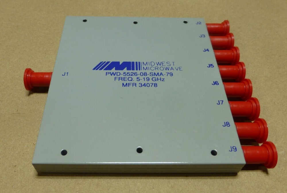 MIDWEST MICROWAVE 8-WAY POWER DIVIDER PWD-5526-08-SMA-79 5-19GHz.