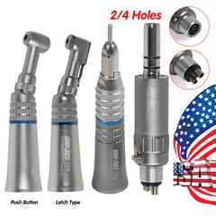 NSK Style Dental Low Speed Handpiece Straight Contra Angle Air Motor 1:1 Attach