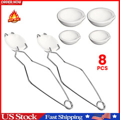 8 Crucibles For Melting Metal Kit Gold Silver Copper Ceramic Quartz With Handles