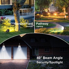 12Pack 25W LED Bullet Flood Light 3CCT LED Landscape Spotlight with KnuckleMount