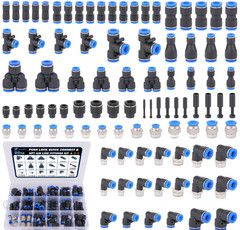 Kit 94 conectores neumáticos push-in 1/8–3/8”, acoples rápidos y roscas NPT