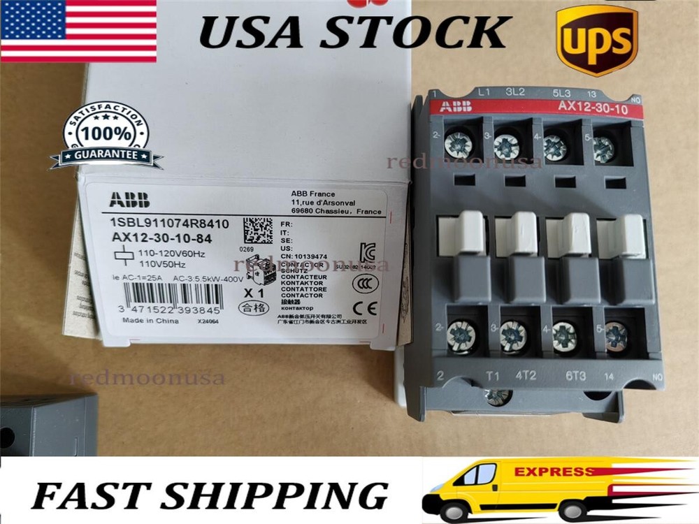 NEW ABB Contactor AX12-30-10-84 AC 110V 50/60Hz AX12-30-10 US Free TAX