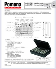 ITT Pomona Maxi Universal Adapter Kit Model: 5748 Coaxial Connector Tester Kit