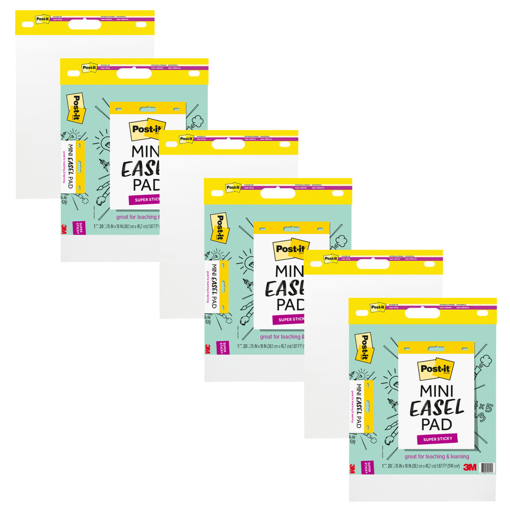 Post-it Super Sticky Mini Easel Pad: 15 in. x 18 in. / / (White) [6-pack]