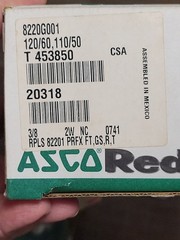 ASCO RED HAT SOLENOID VALVE 2 Way NC 3/8″ NPT 120/60 110/50 8220G001 NOS