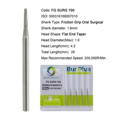 Wave Dental Carbide Burs Surgical Bur 25mm Friction Grip FG High Speed 702 701