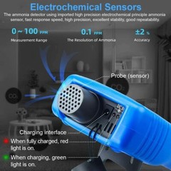 Ammonia Gas Detector Meter Portable Handheld Smart Sensor NH3 Detector 0~100PPM