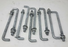 (10) 1/2×12″ Bent Anchor Bolts Hot Dipped Galvanized threaded w/Nut & washer