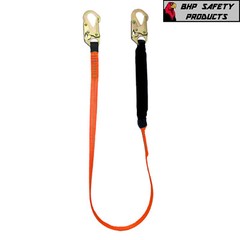 Fall Protection Safety Lanyard 6′ Internal Shock-Absorbing with Snap Hook 2/Pack