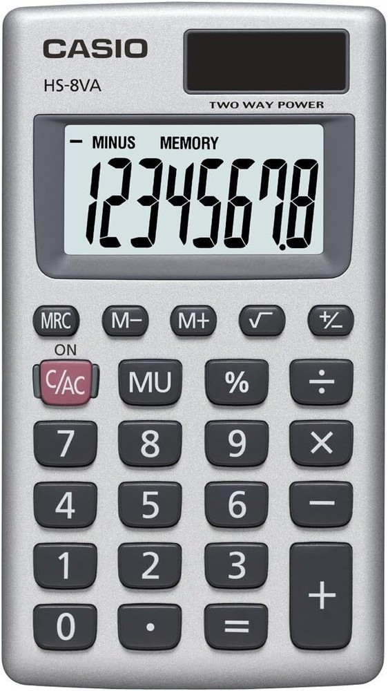 Casio Hs-8va, Calculadora De Funcion Estandar Con Energia Solar