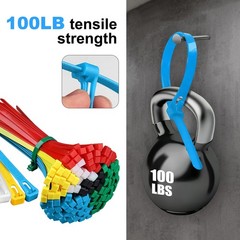 200PCS Reusable Cable Ties Multi-Color Adjustable Zip Straps for Home Office DIY