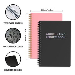 Accounting Ledger Book – A5 Check Register for Small Businesses & Personal Use