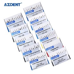 5 Kits AZDENT Dental Diamond Burs Set FG Polishing Kit for High Speed handpiece