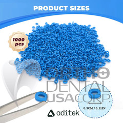 Orthodontic separator Elastic 5/32″ Blue Pack 1,000 pcs pack Aditek Orthodental
