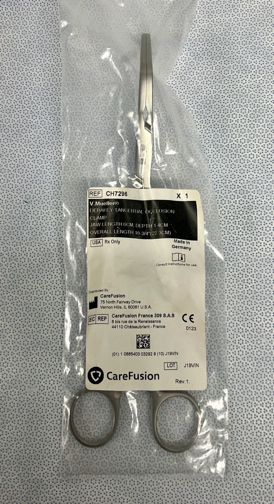 V.Mueller DeBakey Tangential Occlusion Clamp (NEW) 27cm x 1.4mm