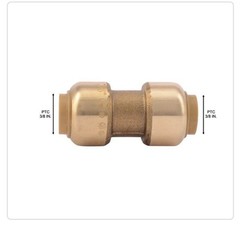 SharkBite U006LFA, 3/8-in. Push-to-Connect Straight Coupling
