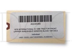 1976 International IH 1086 Tractor Front Uppper Windshield Window Glass 109133C3