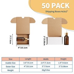 4x3x2 White Shipping Boxes Set of 50, Corrugated Cardboard Mailer Boxes for P…