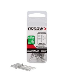Arrow RMA1/8IP Medium Aluminum 1/8-Inch Pop Rivets for Metal, Fabric, Leather…