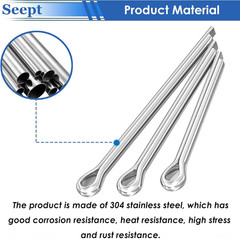 120Pcs Cotter Pins 304 Stainless Steel Cotter Pins Assortment Kit Tractor Pin Us
