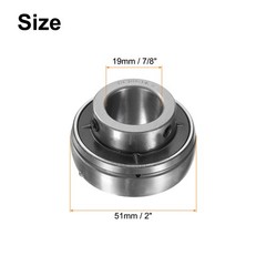 2pcs Ball Bearing Insert Chrome Steel Gcr15 UC205-14 Bore 7/8″ Set Screws