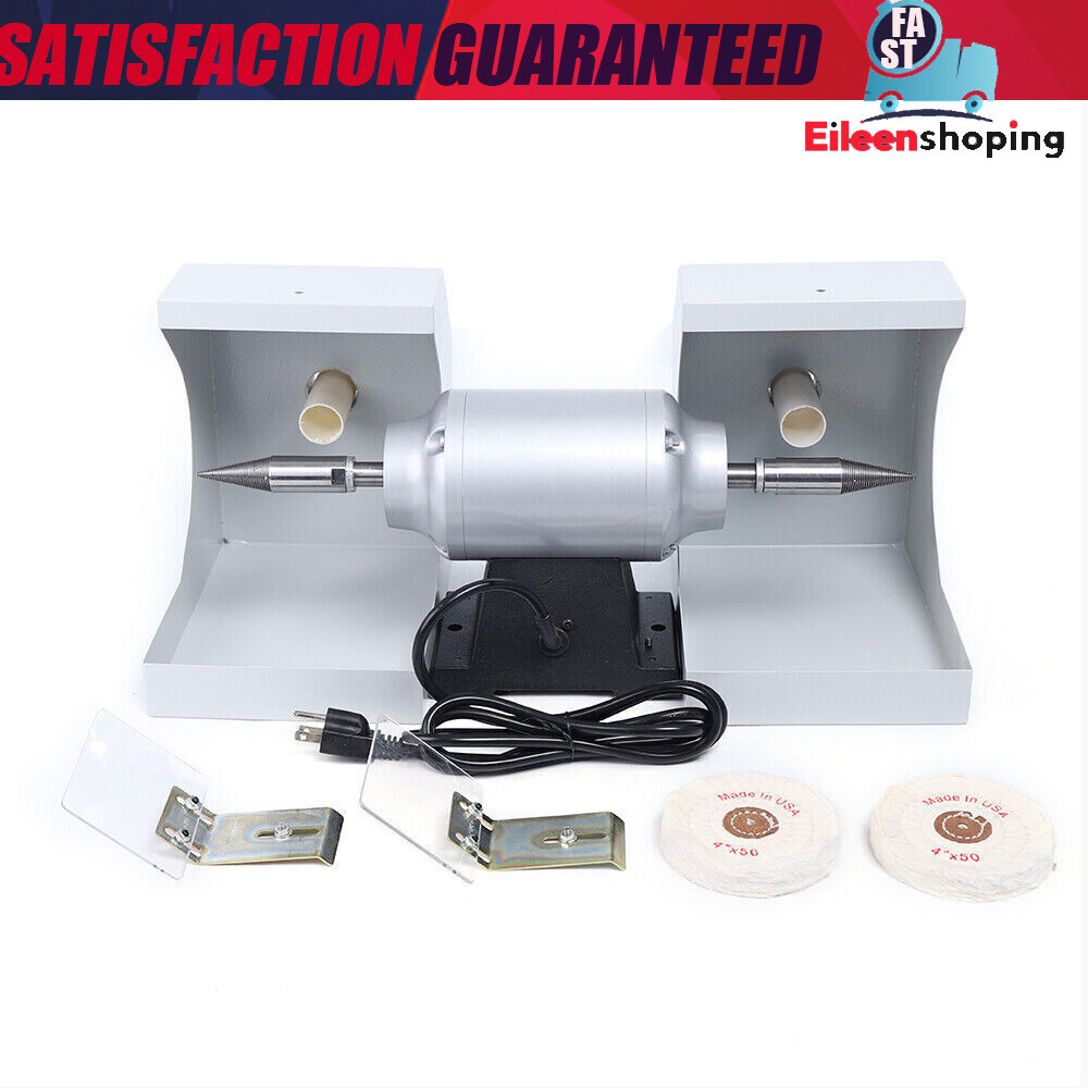 Polishing Lathe Machine Bench Buffing Grinder Dental Lab High Speed PolisherUS