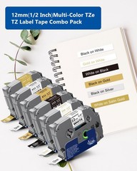 6 PCS Laminated MultiColor Tape 12mm 0.47 In TZe231 PTH110 D200 D210 D220