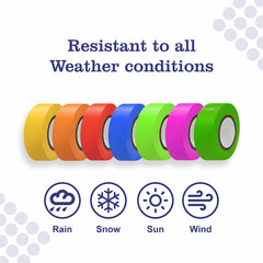Singhal 5 Pack Blue Flagging Tape 1″ x 750ft – Non-Adhesive Survey & Marking Tap