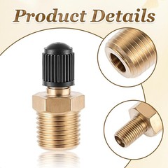 2pcs 1/4″ Brass Schrader Tank Valve Set with Caps, Air Compressor Valve Fittings