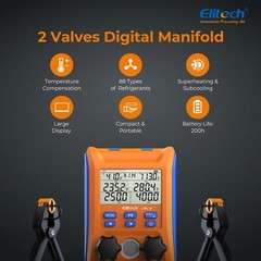 Elitech HLD-200+ HVAC Refrigerant Leak Detector+LMG-10 Digital Manifold Gauge