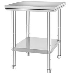 VEVOR 24″x30″ Stainless Steel Work Prep Table Commercial Kitchen w/ Undershelf