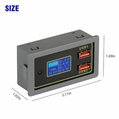 12V 24V Dual USB DC LED Digital Display Car Automotive Voltmeter Battery Monitor