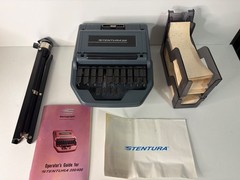 Stenograph Stentura 200 Stenotype Machine w/ Original Case Tripod Manual TESTED