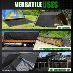 Sunvigor Tarp Waterproof 10x20Ft, Extra Thick 14 Mil Heavy Duty Tarp Cover, T…