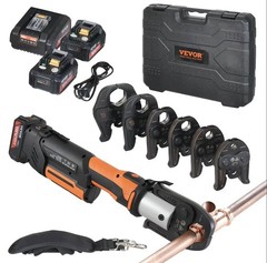 VEVOR Press Tool 18V Electric Pipe Crimping Tool for 1/2″ 3/4″ 1″ Copper Pipes