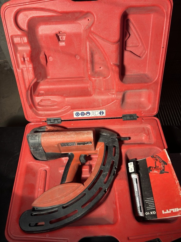 Hilti GX100 Gas-Actuated Nail Gun Fastening Tool With Case Untested/Missing Tip