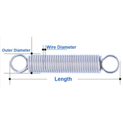 2mm-4mm Wire Dia Stainless Steel Spring Tension Expansion Extension Springs