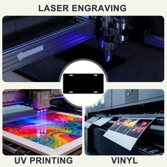 Black License Plate Blanks 6×12 Inches Aluminum for Laser Engraving UV Printing