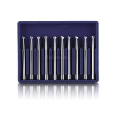 10Pcs Dental Tungsten Carbide Round Burs FG4 FG 1.6mm for High Speed Handpiece