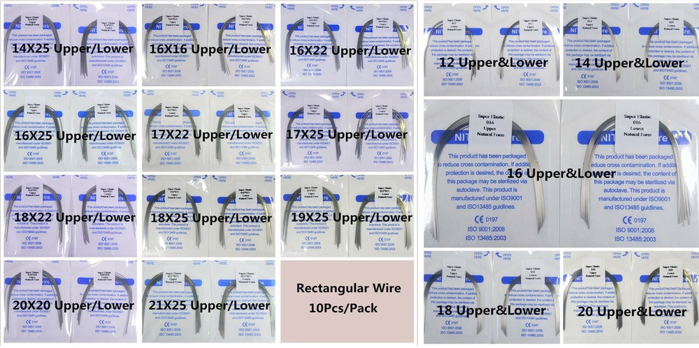 100Pcs Dental Orthodontic Niti Arch Wire Rectangular Round Natural Bracket Brace