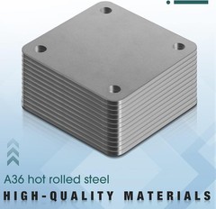 12 Pcs A36 Steel Plate 4×4 Inch 3/8 Inch Diameter