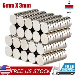 20 50 100 200pc 6mm x 3mm 1/4″x1/8″ N52 Strong Disc Rare Earth Neodymium Magnet
