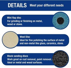 42PCS 2-in Roll Lock Sanding Discs Set w/ 1/4 Holder Quick Change for Polishing