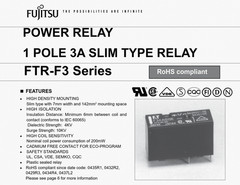 Fujitsu FTR F3AA012E 12VDC General Purpose Relay SPST-NO 12 VDC 3A