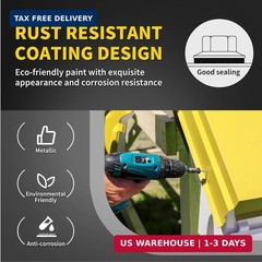 Metal Roofing Screws #10 x 1-1/2″, 300 PCS, FIXLINK RUSPERT Hex Head Rubber Wash