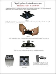 Square Light Pole Top Cap- Black Plastic