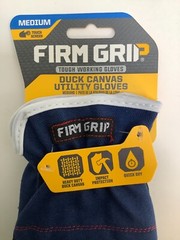 Firm Grip Duck Canvas Utility Gloves, Medium, Touch Screen, Navy Blue, 3 Lot