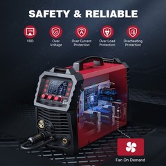 ARCCAPTAIN 200A MIG Welder 6 in 1 Gas/Gasless Flux Core/Stick/TIG & Welding Rod
