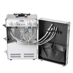 Portable Mobile Dental Delivery Unit Air Compressor Syringe Suction 4 Hole USA